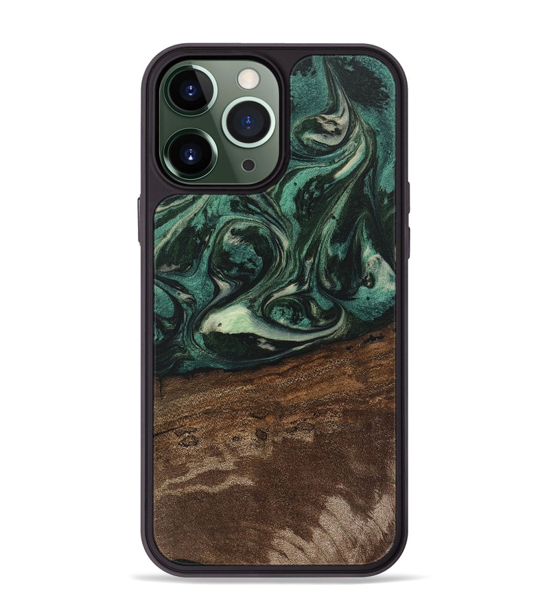 iPhone 13 Pro Max Wood Phone Case - Sonji (Green, 746660)