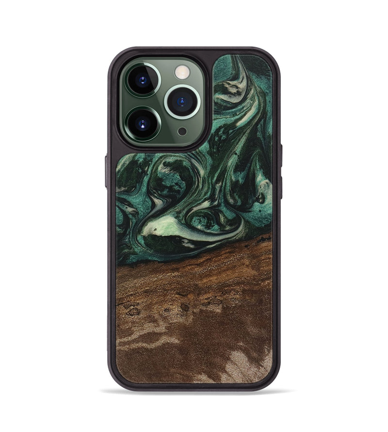 iPhone 13 Pro Wood Phone Case - Sonji (Green, 746660)