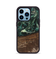 iPhone 14 Pro Wood Phone Case - Sonji (Green, 746660)