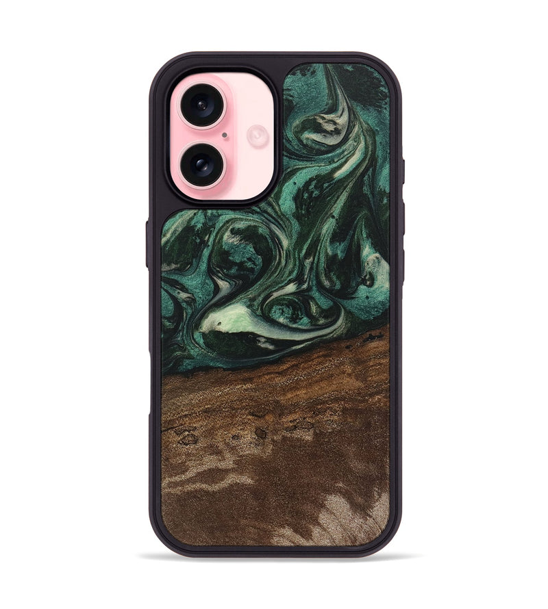 iPhone 16 Wood Phone Case - Sonji (Green, 746660)