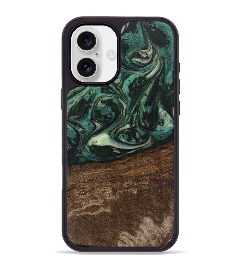 iPhone 16 Plus Wood Phone Case - Sonji (Green, 746660)