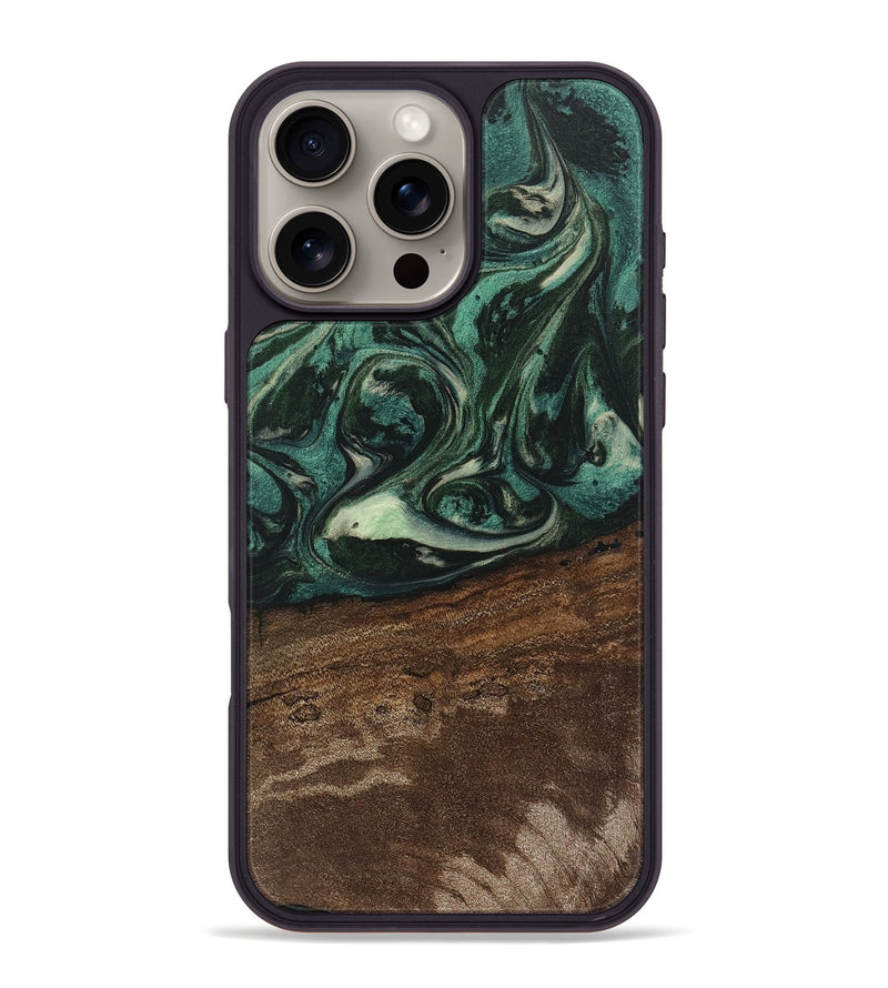 iPhone 16 Pro Max Wood Phone Case - Sonji (Green, 746660)