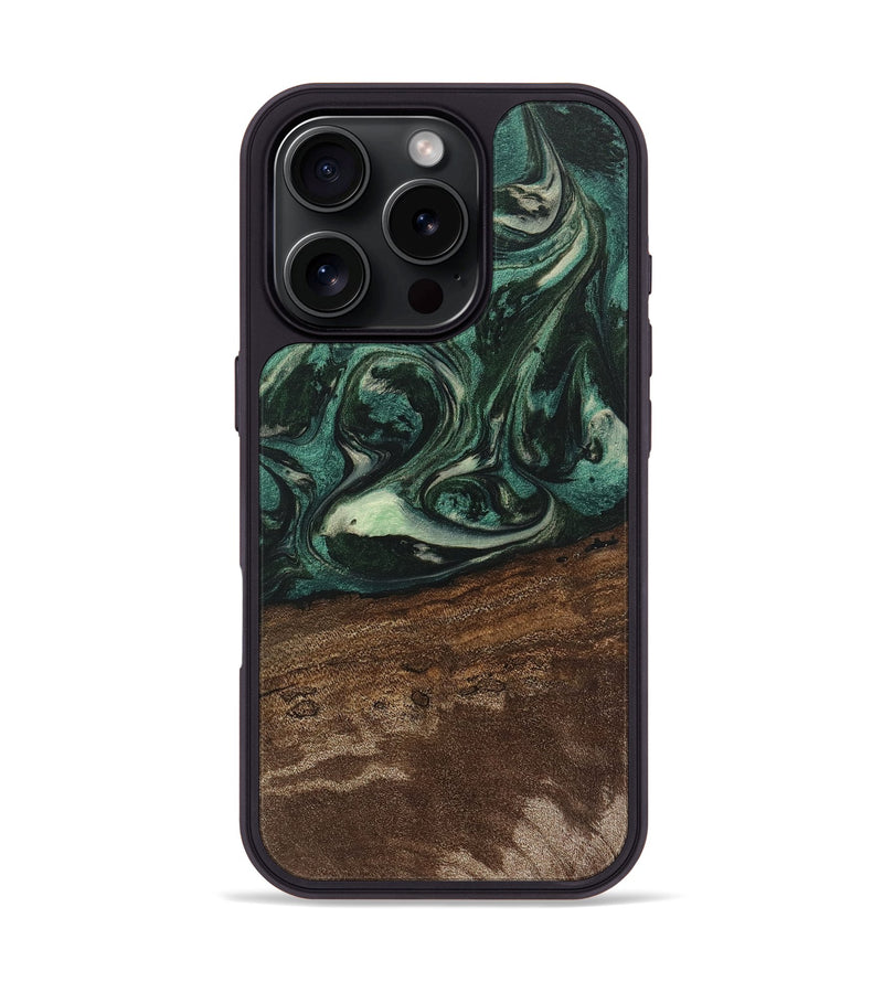 iPhone 16 Pro Wood Phone Case - Sonji (Green, 746660)