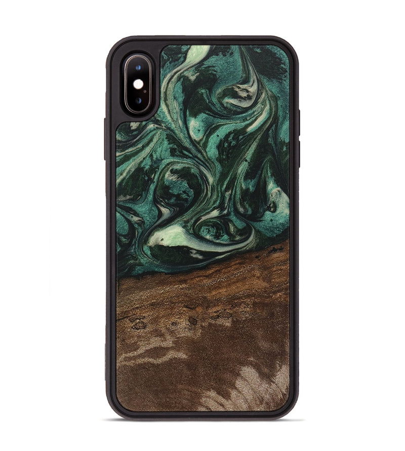 iPhone Xs Max Wood Phone Case - Sonji (Green, 746660)