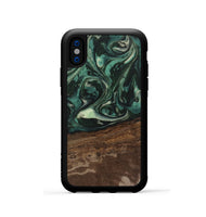 iPhone Xs Wood Phone Case - Sonji (Green, 746660)