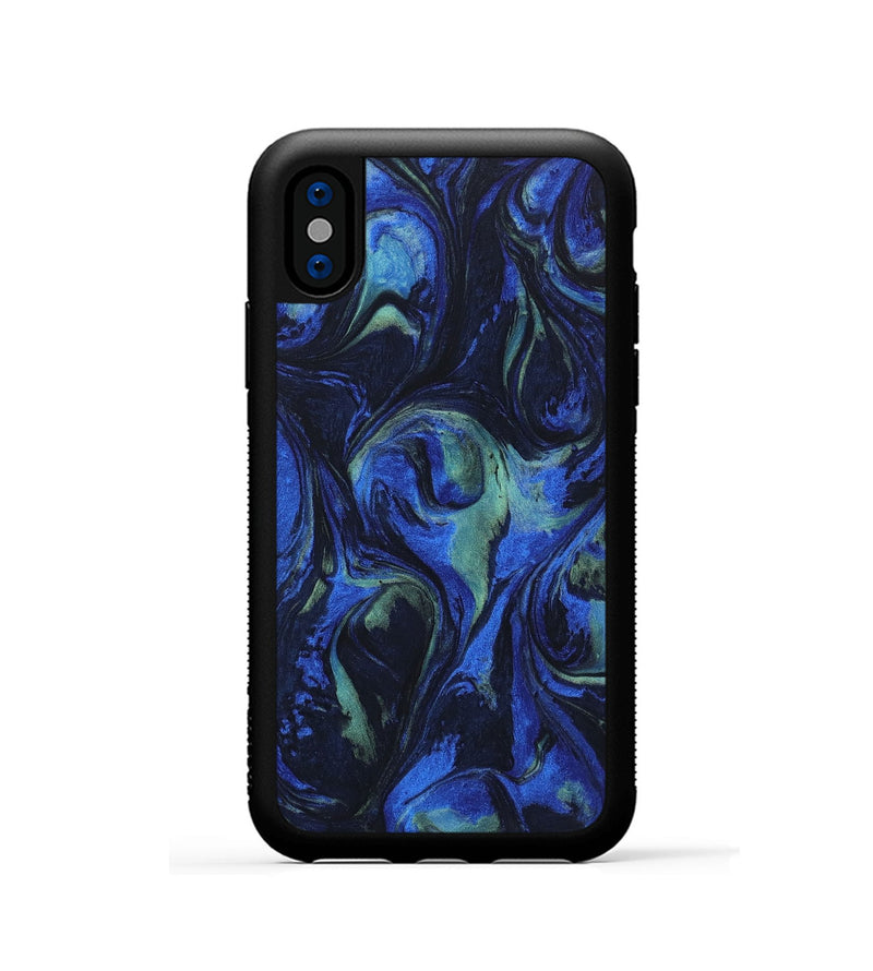 iPhone Xs ResinArt Phone Case - Etta (Blue, 746663)