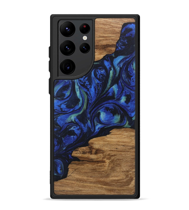 Galaxy S22 Ultra Wood Phone Case - Elisa (Blue, 746664)