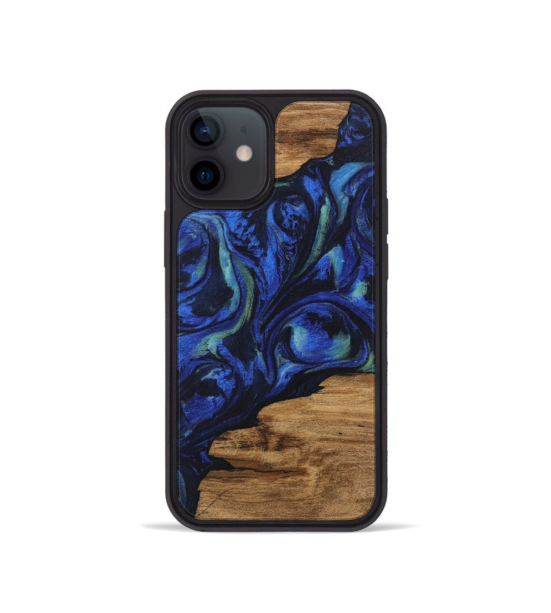 iPhone 12 mini Wood Phone Case - Elisa (Blue, 746664)