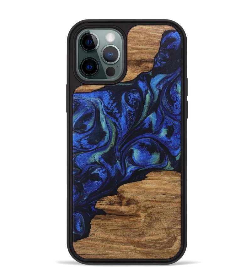 iPhone 12 Pro Max Wood Phone Case - Elisa (Blue, 746664)