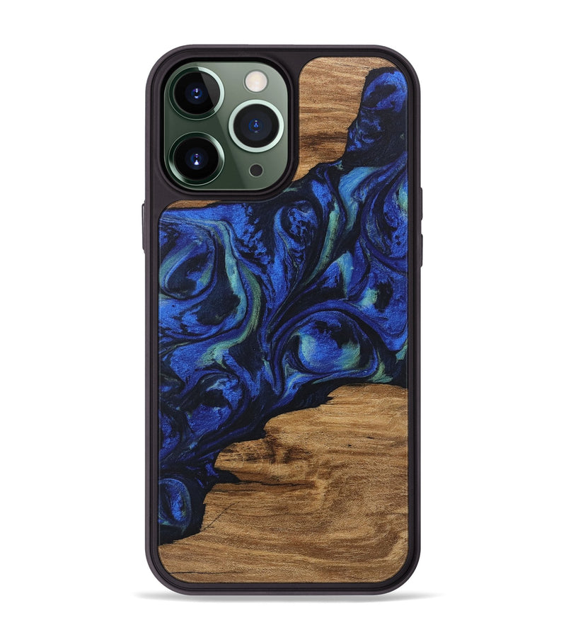 iPhone 13 Pro Max Wood Phone Case - Elisa (Blue, 746664)