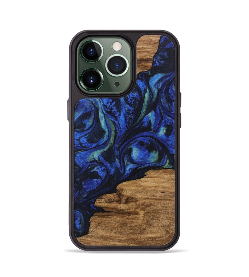 iPhone 13 Pro Wood Phone Case - Elisa (Blue, 746664)