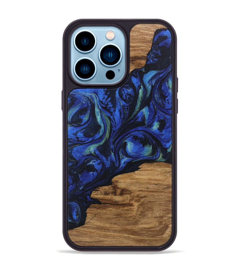 iPhone 14 Pro Max Wood Phone Case - Elisa (Blue, 746664)