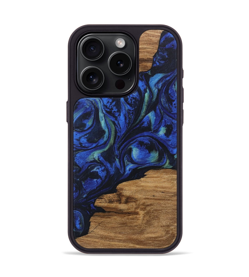 iPhone 15 Pro Wood Phone Case - Elisa (Blue, 746664)