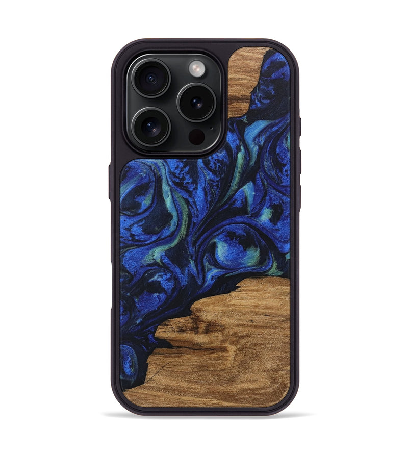 iPhone 16 Pro Wood Phone Case - Elisa (Blue, 746664)