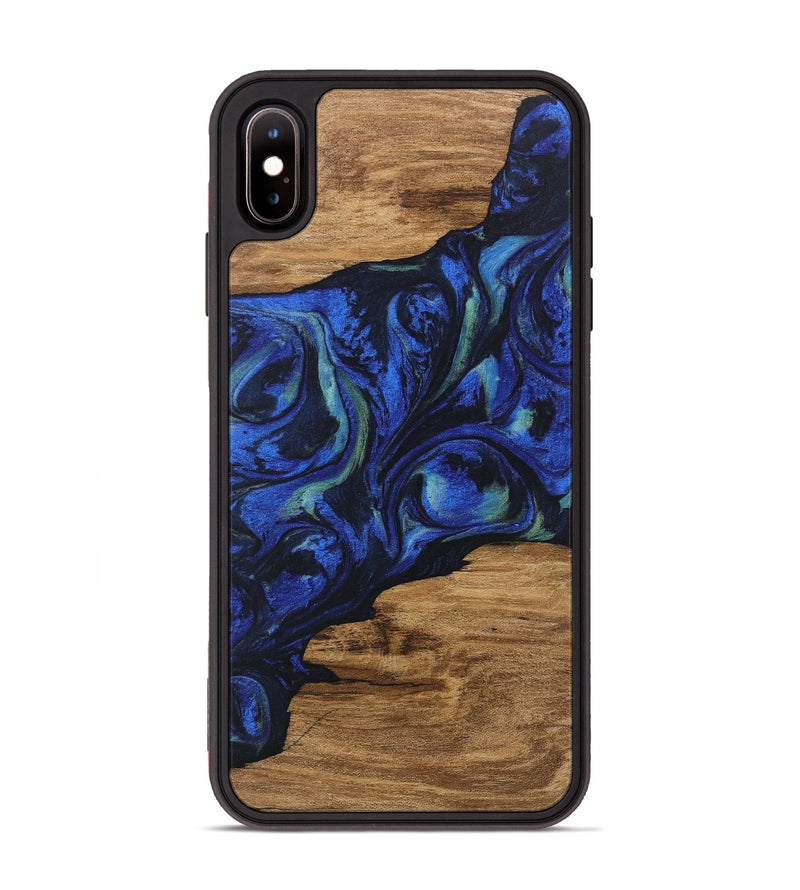 iPhone Xs Max Wood Phone Case - Elisa (Blue, 746664)