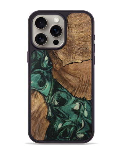 iPhone 15 Pro Max Wood Phone Case - Deborah (Green, 746665)