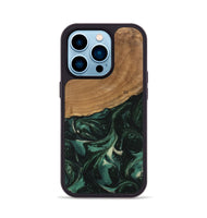 iPhone 14 Pro Wood Phone Case - Shasta (Green, 746666)