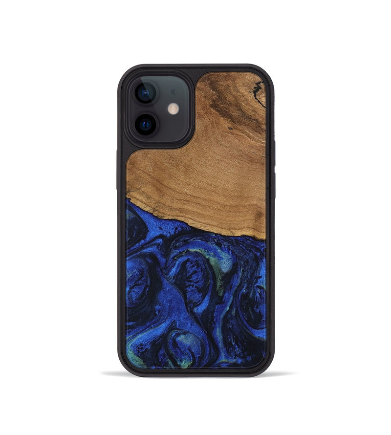 iPhone 12 mini Wood Phone Case - Aviana (Blue, 746672)