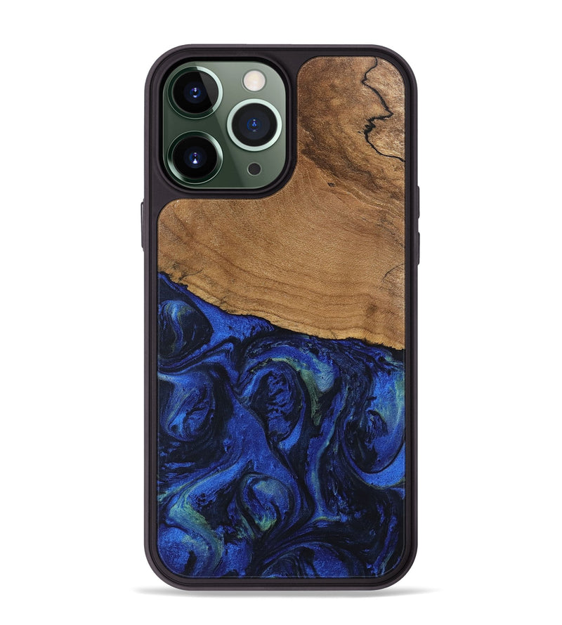 iPhone 13 Pro Max Wood Phone Case - Aviana (Blue, 746672)