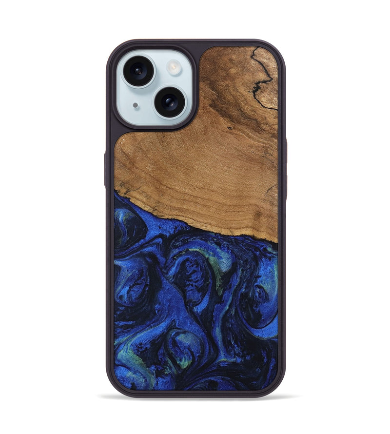 iPhone 15 Wood Phone Case - Aviana (Blue, 746672)