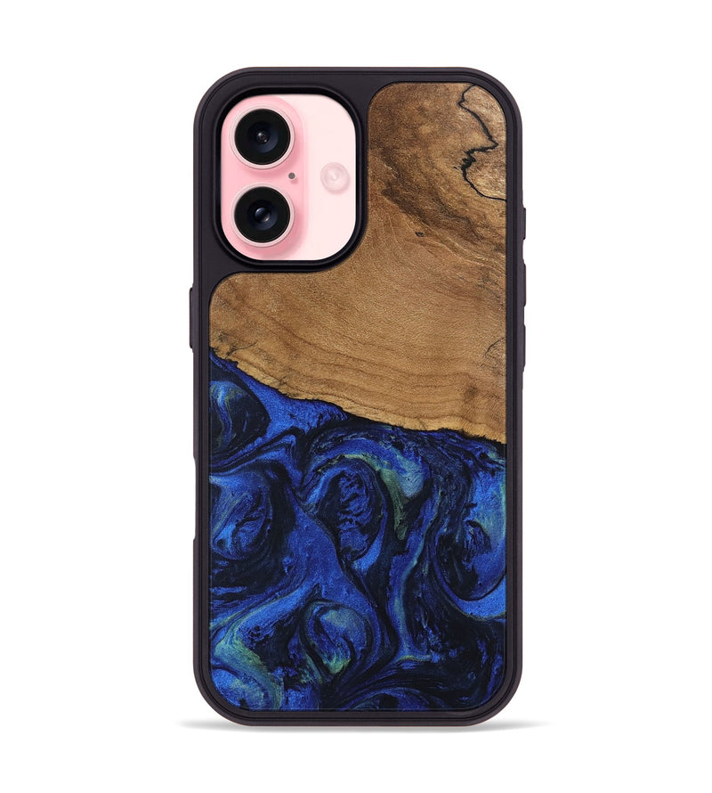 iPhone 16 Wood Phone Case - Aviana (Blue, 746672)