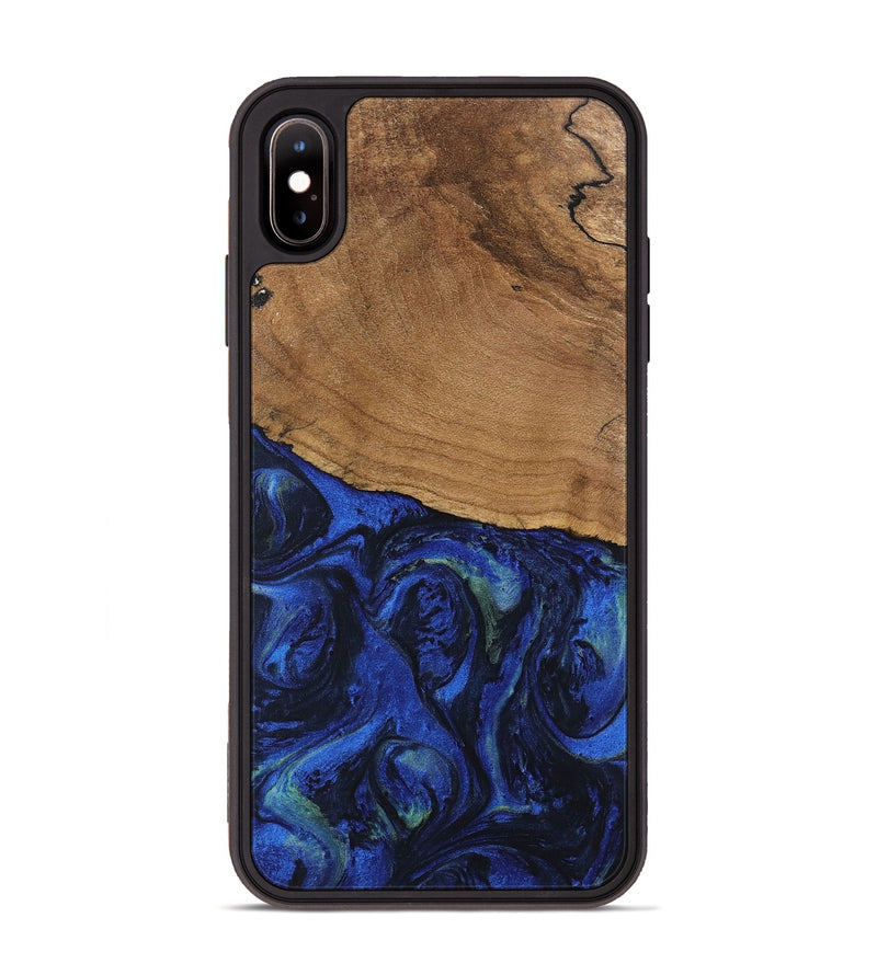 iPhone Xs Max Wood Phone Case - Aviana (Blue, 746672)