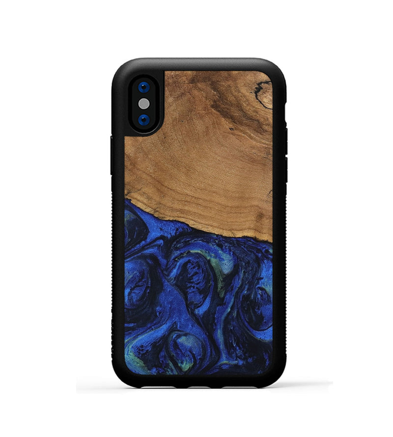 iPhone Xs Wood Phone Case - Aviana (Blue, 746672)