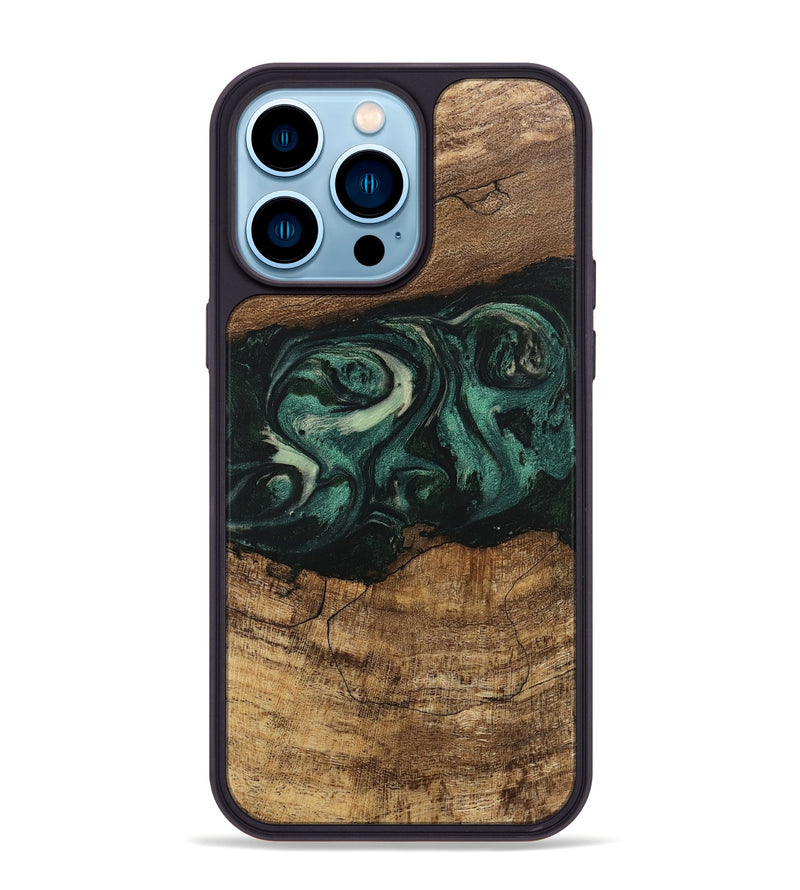 iPhone 14 Pro Max Wood Phone Case - Jose (Green, 746679)