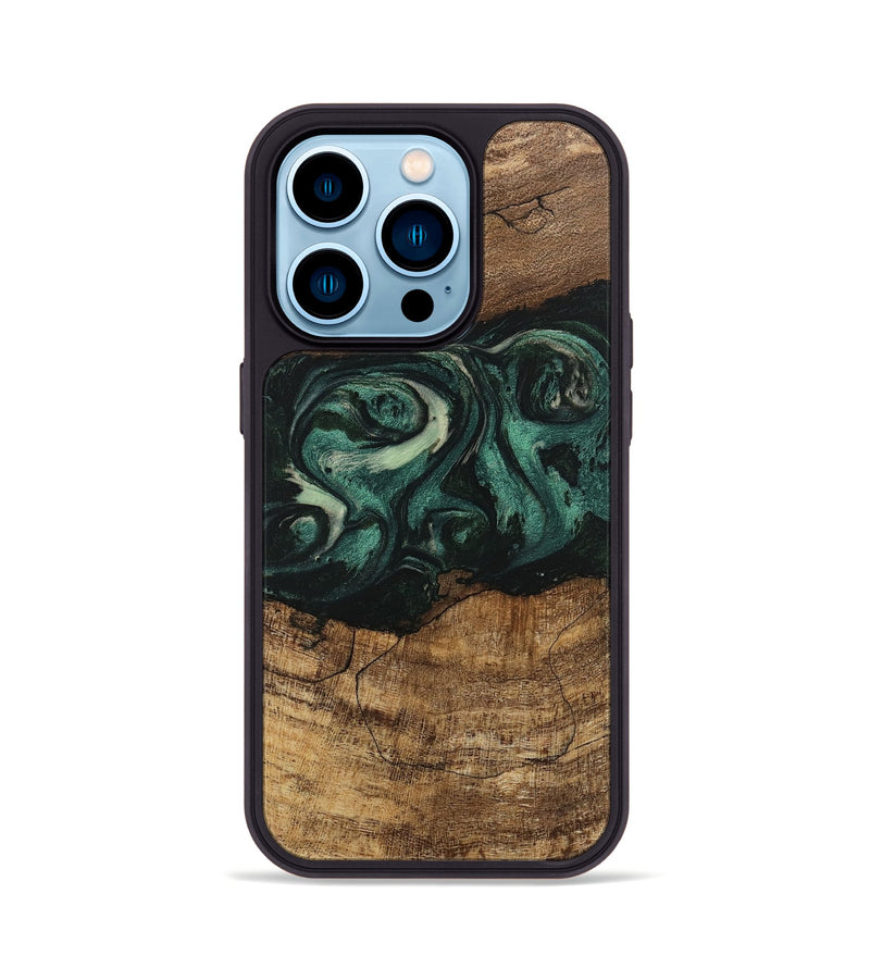 iPhone 14 Pro Wood Phone Case - Jose (Green, 746679)