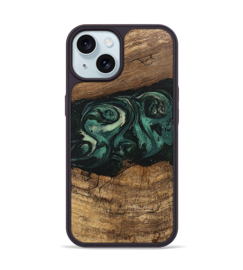 iPhone 15 Wood Phone Case - Jose (Green, 746679)