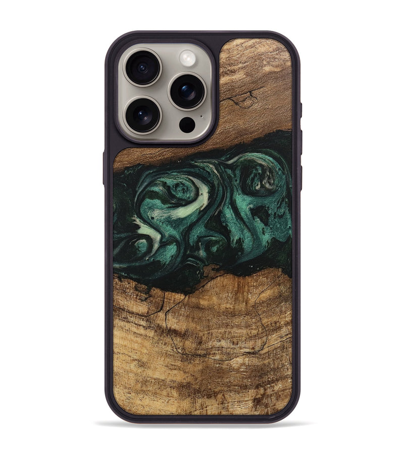 iPhone 15 Pro Max Wood Phone Case - Jose (Green, 746679)