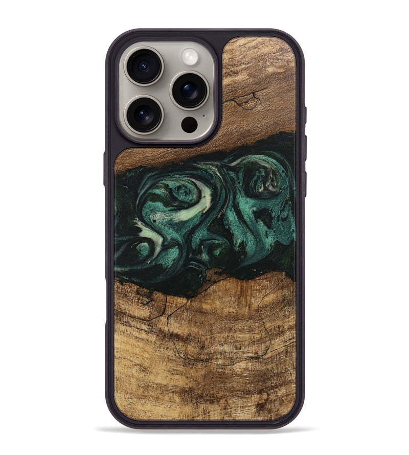 iPhone 16 Pro Max Wood Phone Case - Jose (Green, 746679)