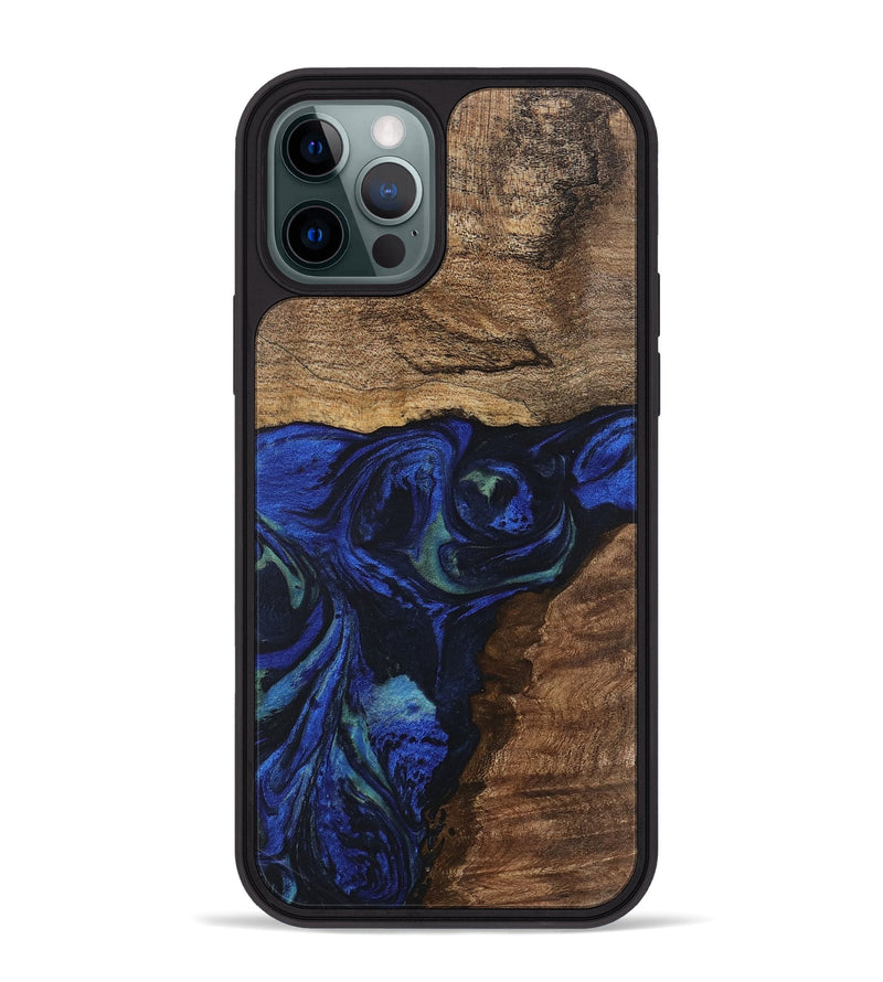 iPhone 12 Pro Max Wood Phone Case - Lum (Blue, 746681)