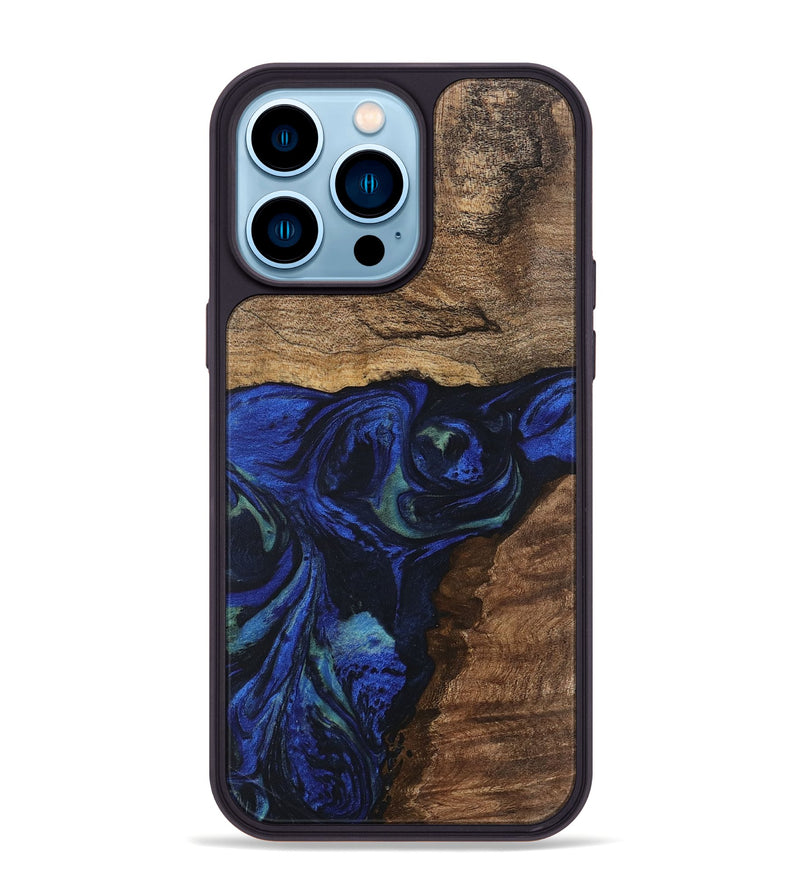 iPhone 14 Pro Max Wood Phone Case - Lum (Blue, 746681)