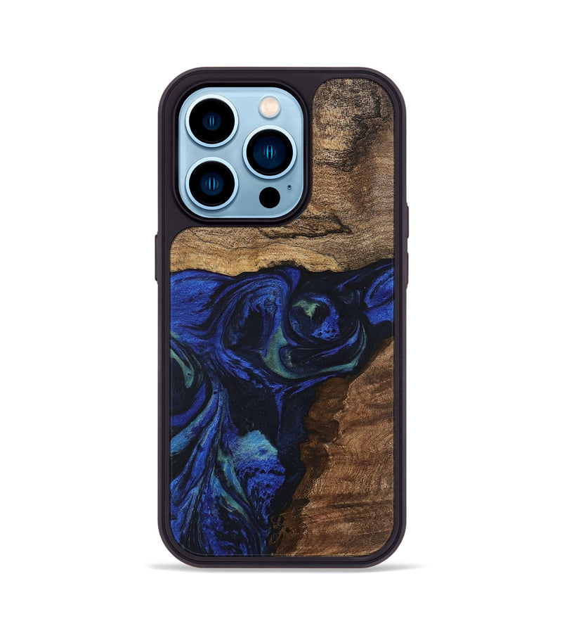 iPhone 14 Pro Wood Phone Case - Lum (Blue, 746681)