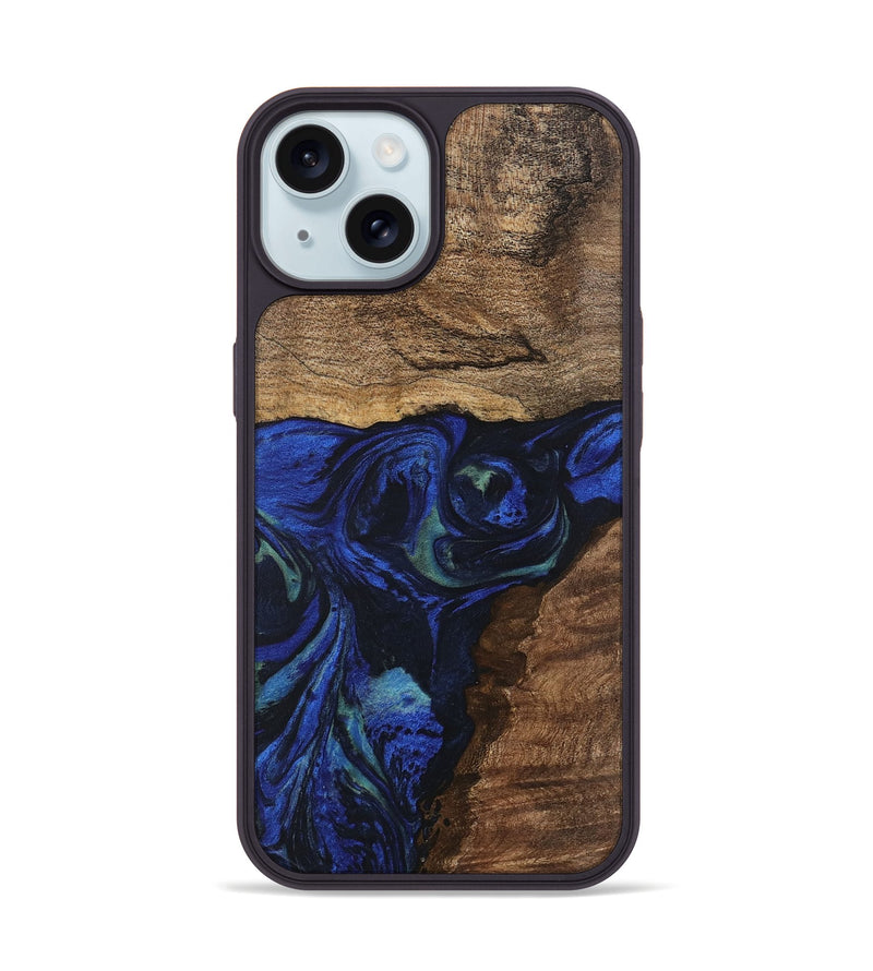 iPhone 15 Wood Phone Case - Lum (Blue, 746681)