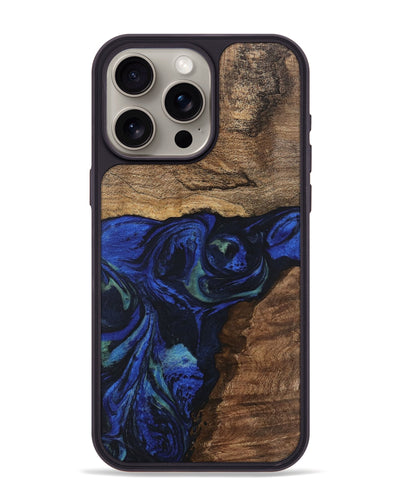 iPhone 15 Pro Max Wood Phone Case - Lum (Blue, 746681)