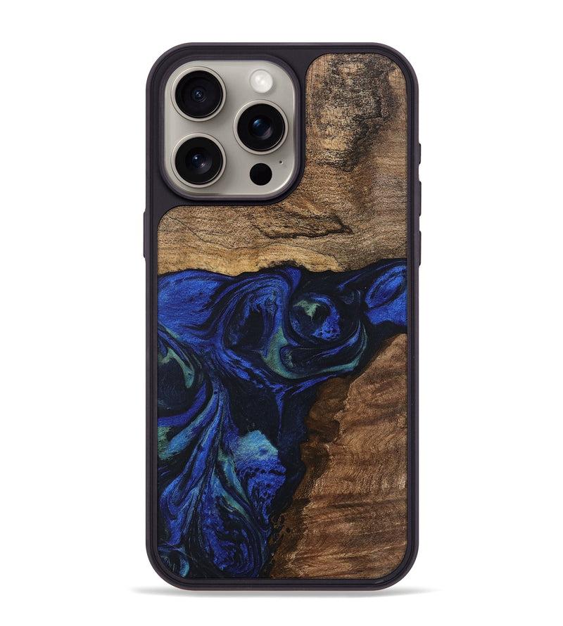 iPhone 15 Pro Max Wood Phone Case - Lum (Blue, 746681)