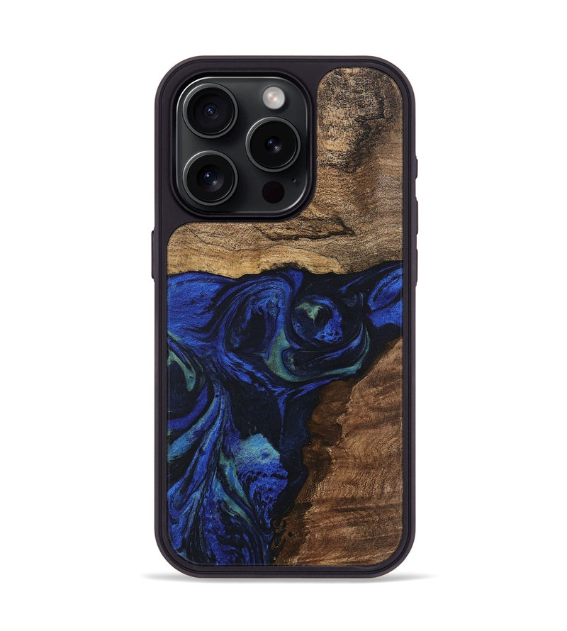 iPhone 15 Pro Wood Phone Case - Lum (Blue, 746681)