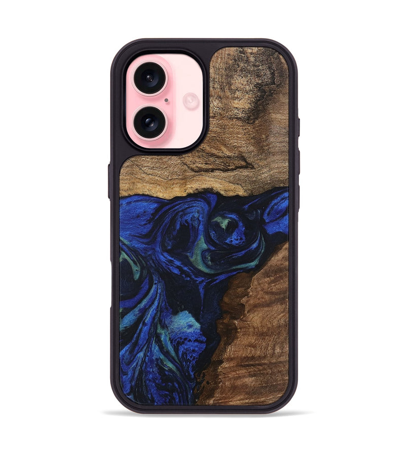 iPhone 16 Wood Phone Case - Lum (Blue, 746681)