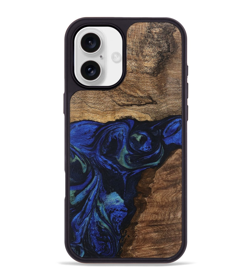 iPhone 16 Plus Wood Phone Case - Lum (Blue, 746681)