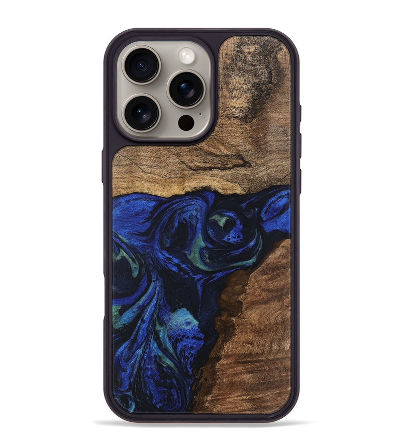 iPhone 16 Pro Max Wood Phone Case - Lum (Blue, 746681)