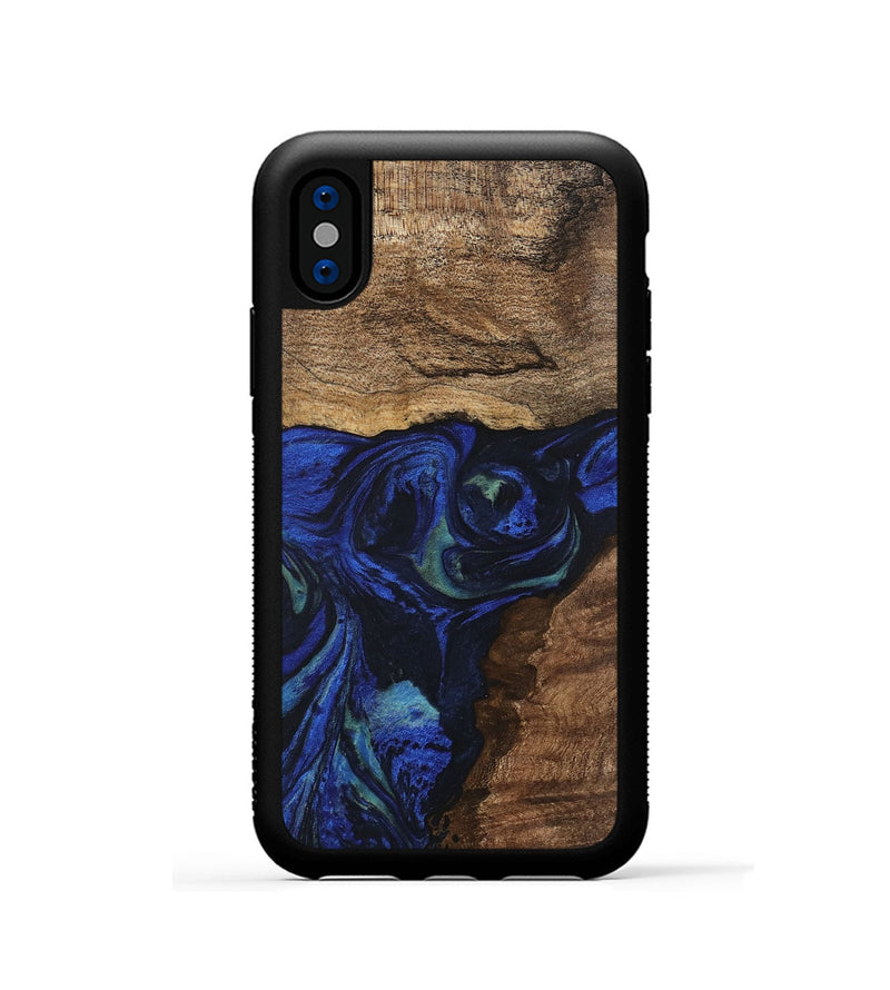 iPhone Xs Wood Phone Case - Lum (Blue, 746681)