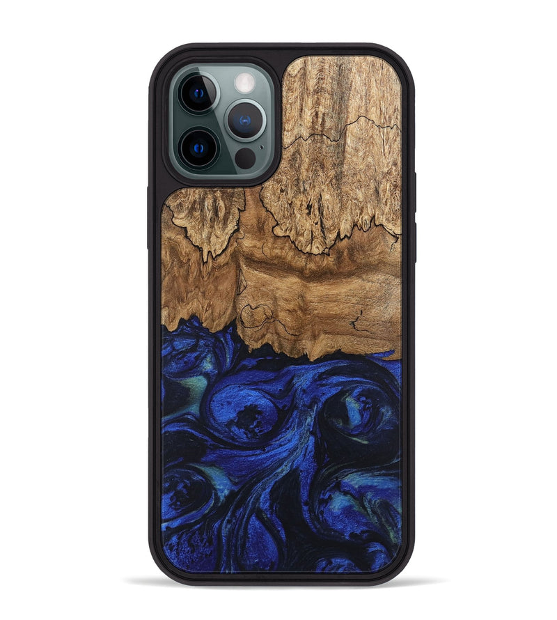 iPhone 12 Pro Max Wood Phone Case - Jerod (Blue, 746682)