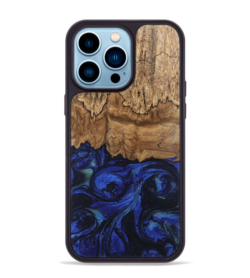 iPhone 14 Pro Max Wood Phone Case - Jerod (Blue, 746682)