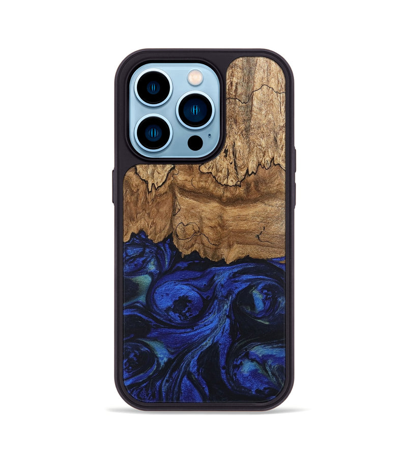 iPhone 14 Pro Wood Phone Case - Jerod (Blue, 746682)