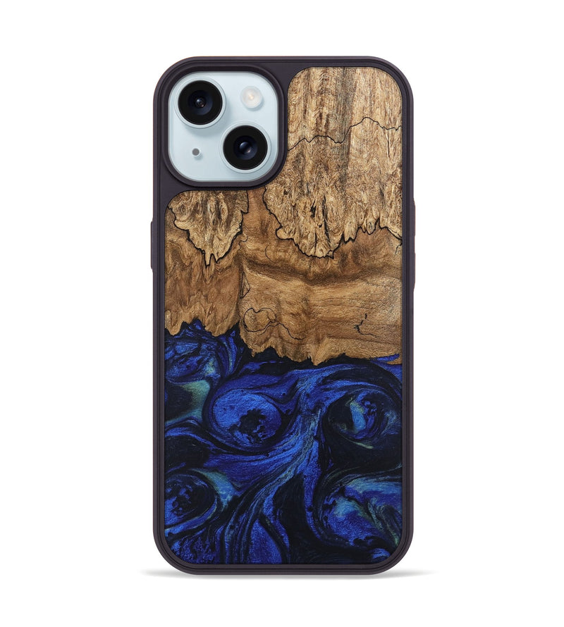 iPhone 15 Wood Phone Case - Jerod (Blue, 746682)