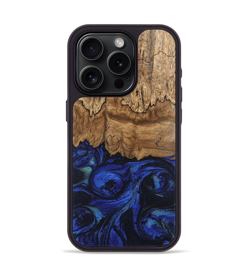 iPhone 15 Pro Wood Phone Case - Jerod (Blue, 746682)