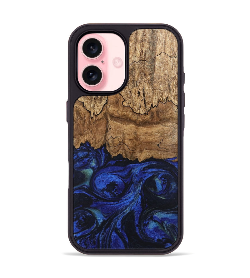 iPhone 16 Wood Phone Case - Jerod (Blue, 746682)