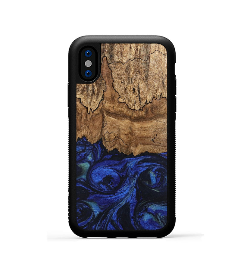 iPhone Xs Wood Phone Case - Jerod (Blue, 746682)